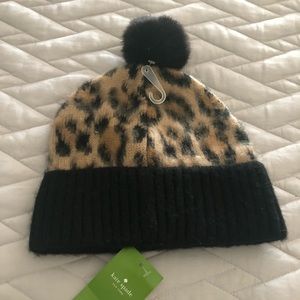 Kate Spade Leopard Beanie NWT